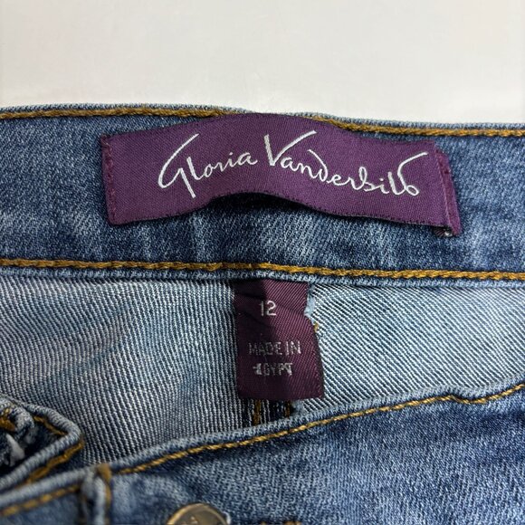 Gloria Vanderbilt Amanda Straight Leg Women's size 12 Dark Wash Blue Denim jeans - Picture 2 of 4